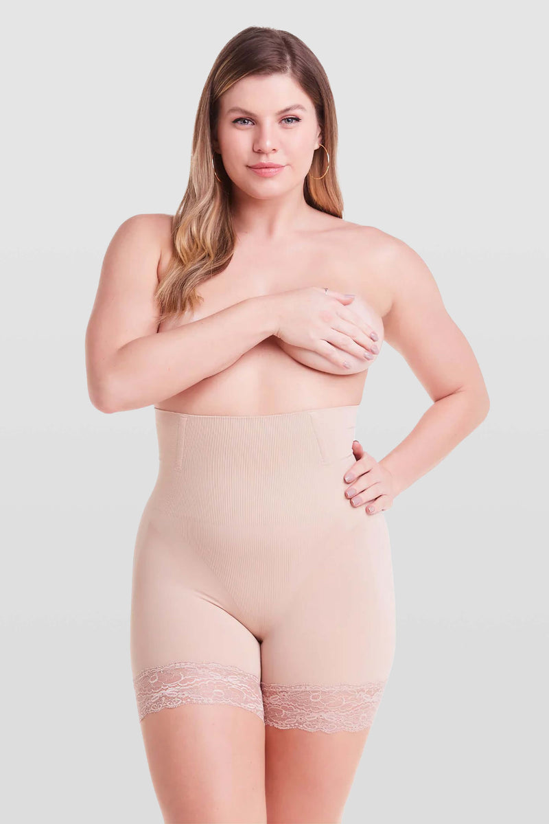 Shapewear with Skin Compression Technology Corset Seamless Lace Short