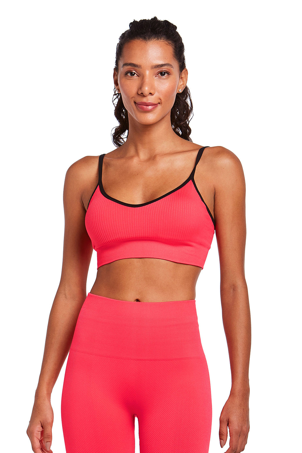 Brazilian Top Fitness Twill Sports Bra with Removable Pad - METRO