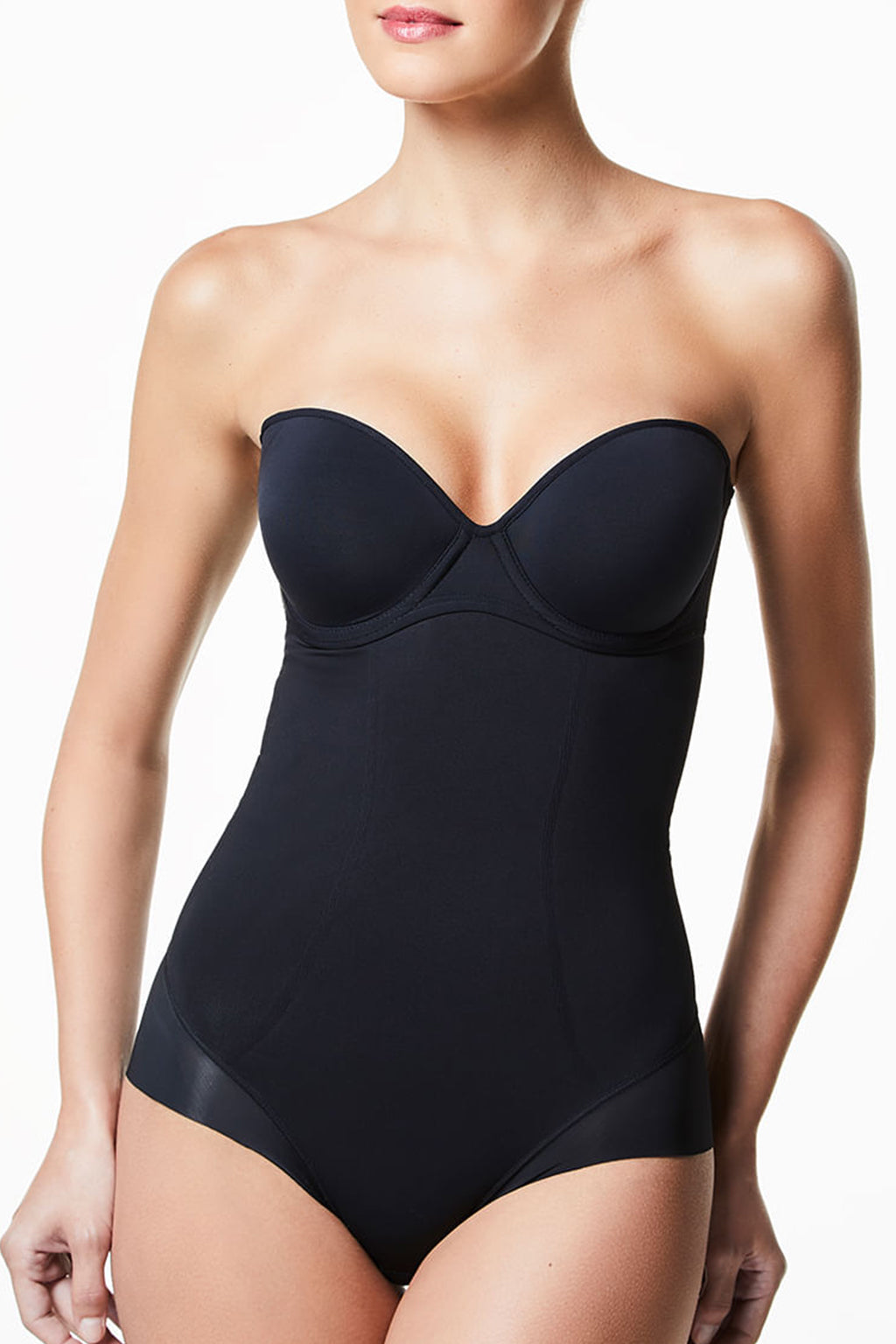 Buy Body Beautiful Women's Seamless Strapless Shaping Bodysuit in Shiny  Yarn (Black, Medium/Large) at